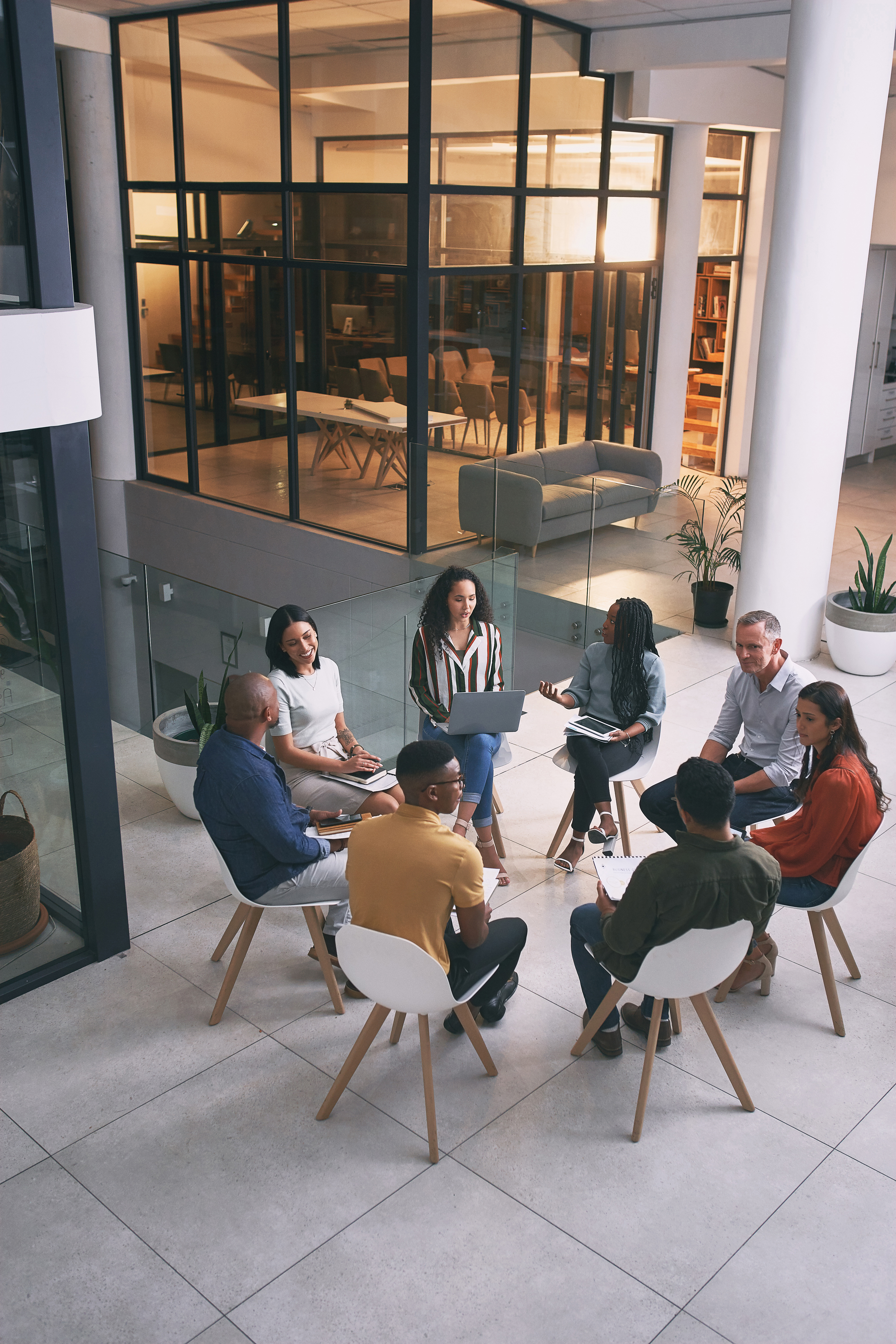 Collaborative group of professionals in a meeting